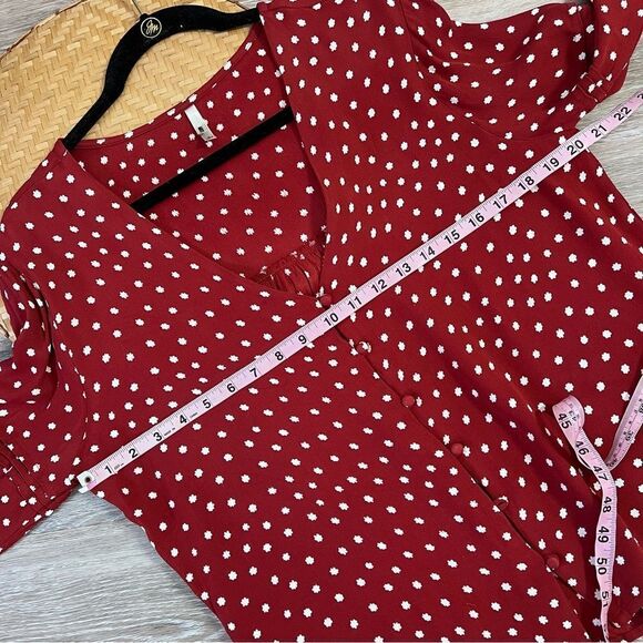 Amuse society aria ditzy floral blouse red and white - Picture 5 of 7